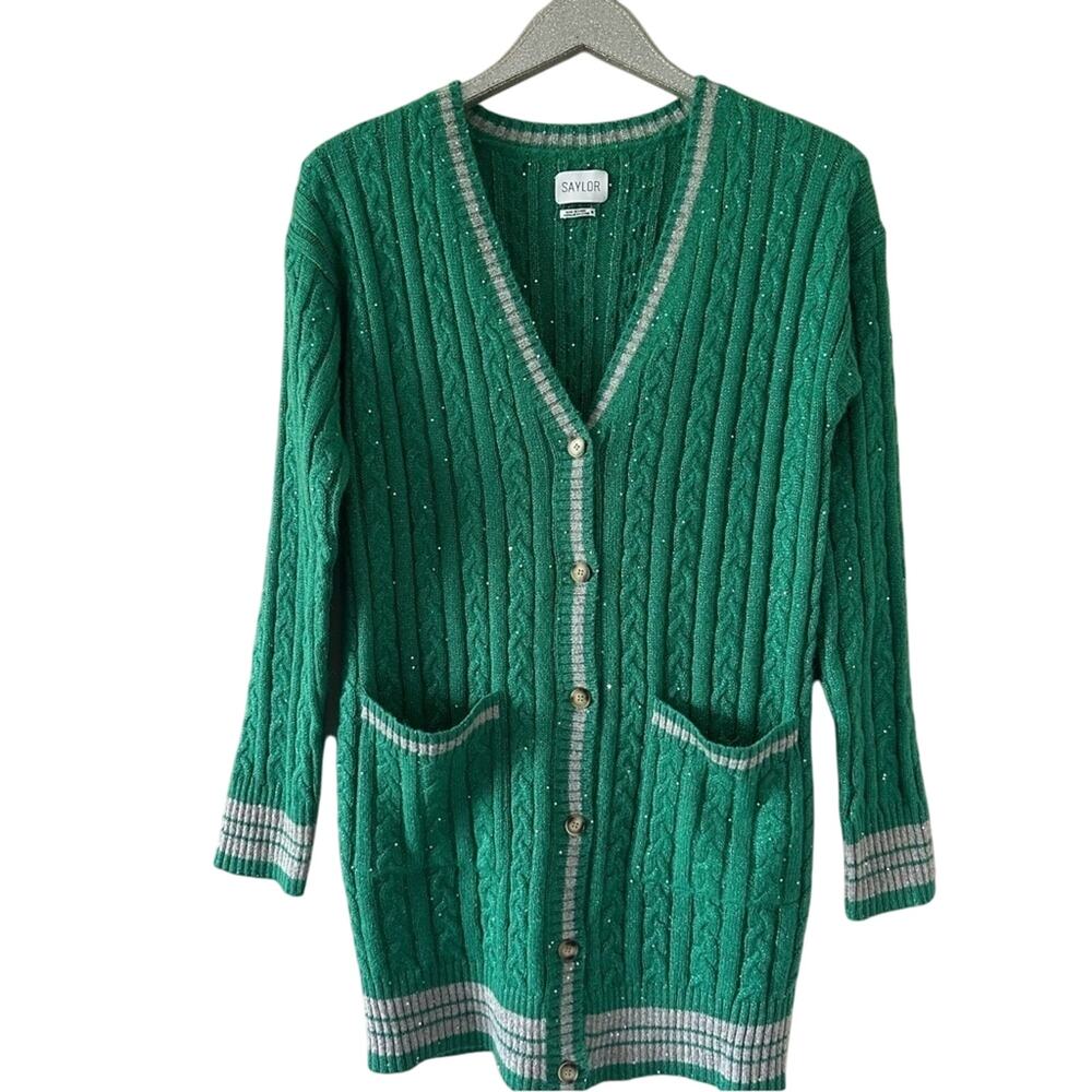 Saylor Marisole Dress Emerald Green Cardigan / Mini Dress - Picture 2 of 9